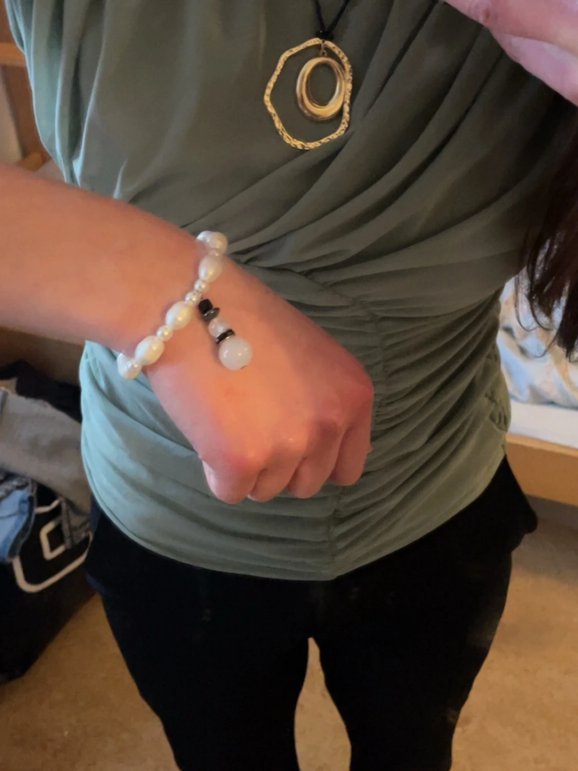 Handgjord Pärlarmband med snögubbe - 1