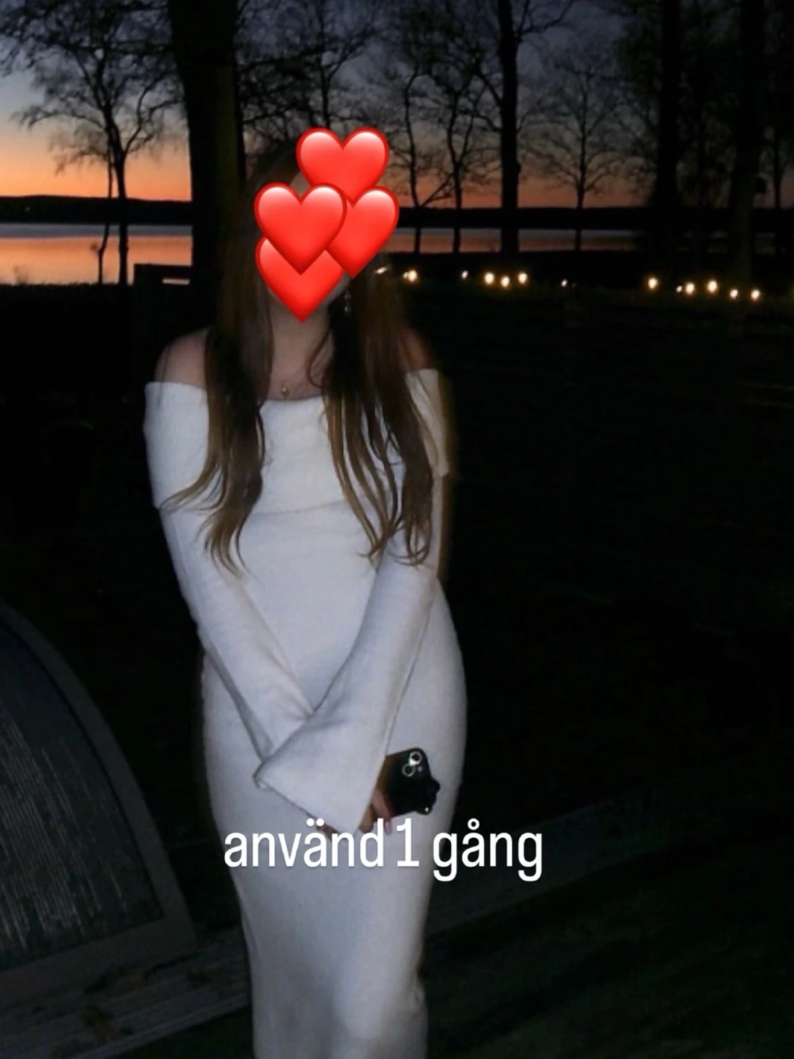 Vit offshoulder långklänning - 1