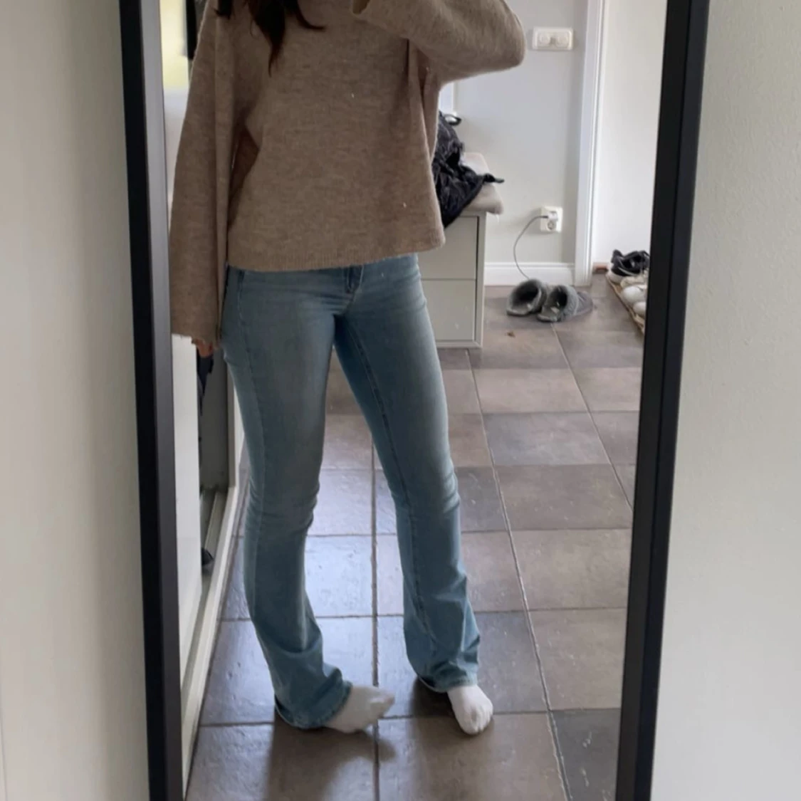 Ljusblå bootcut jeans