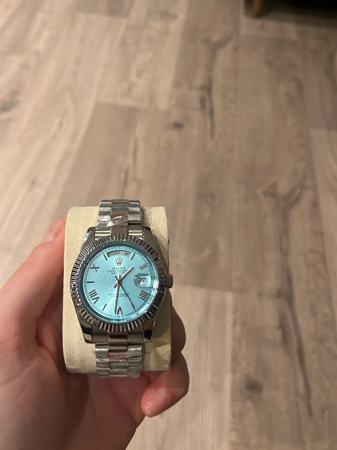 Rolex Day-Date silver/blå klocka - 5