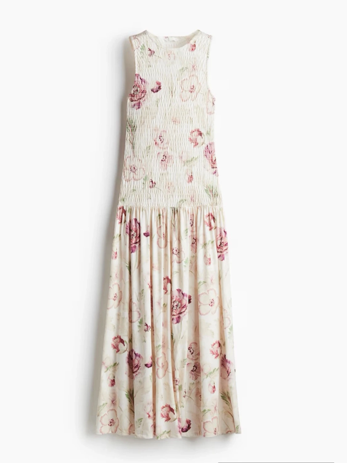 Blommig långklänning i bomull