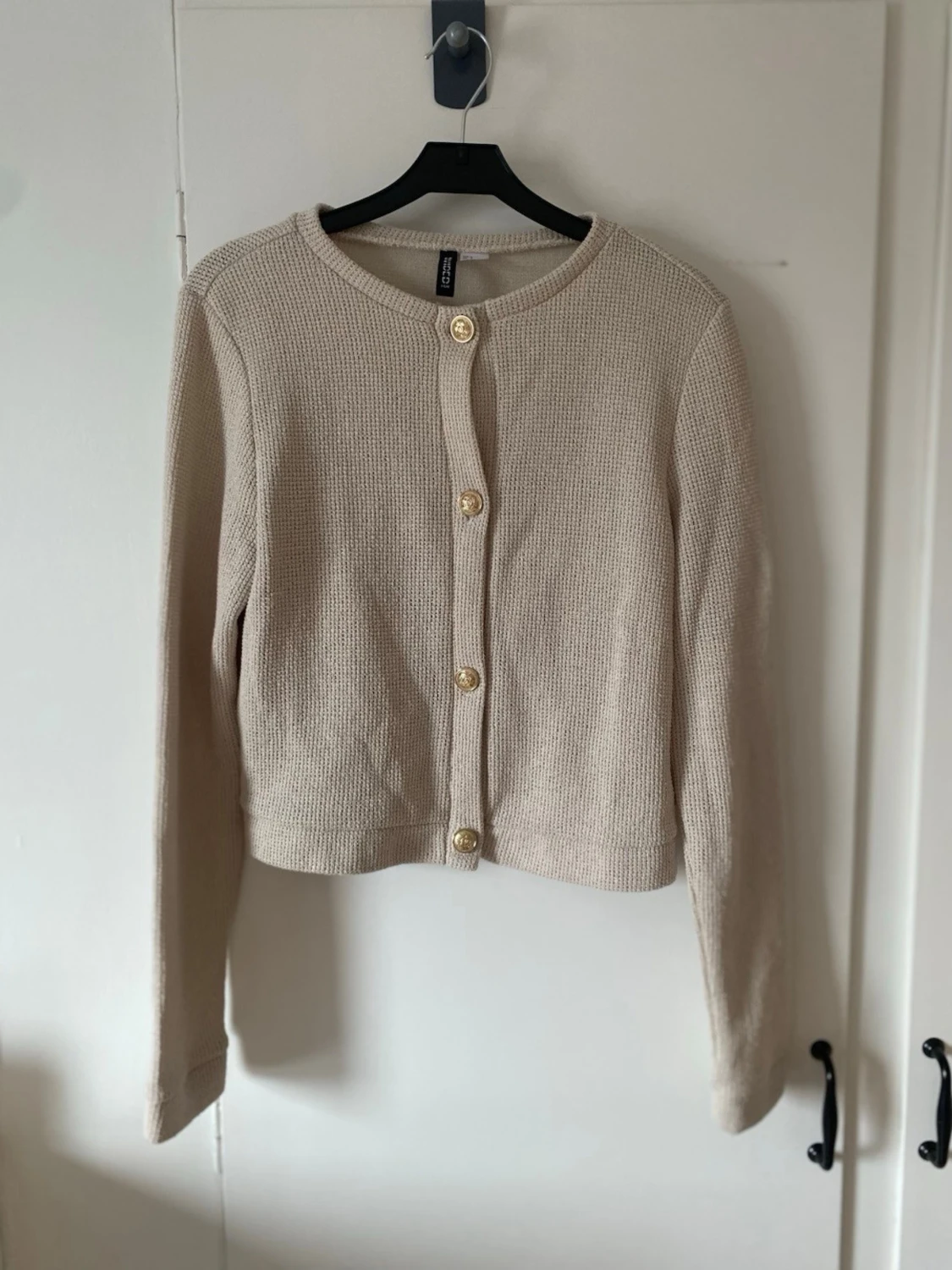Beige stickad kofta från H&M - 1