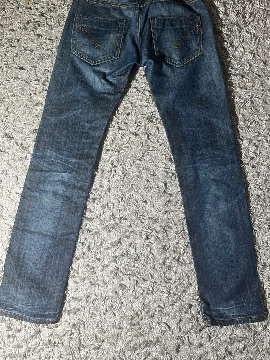 Blå skinny dondup jeans med slitningar - 1