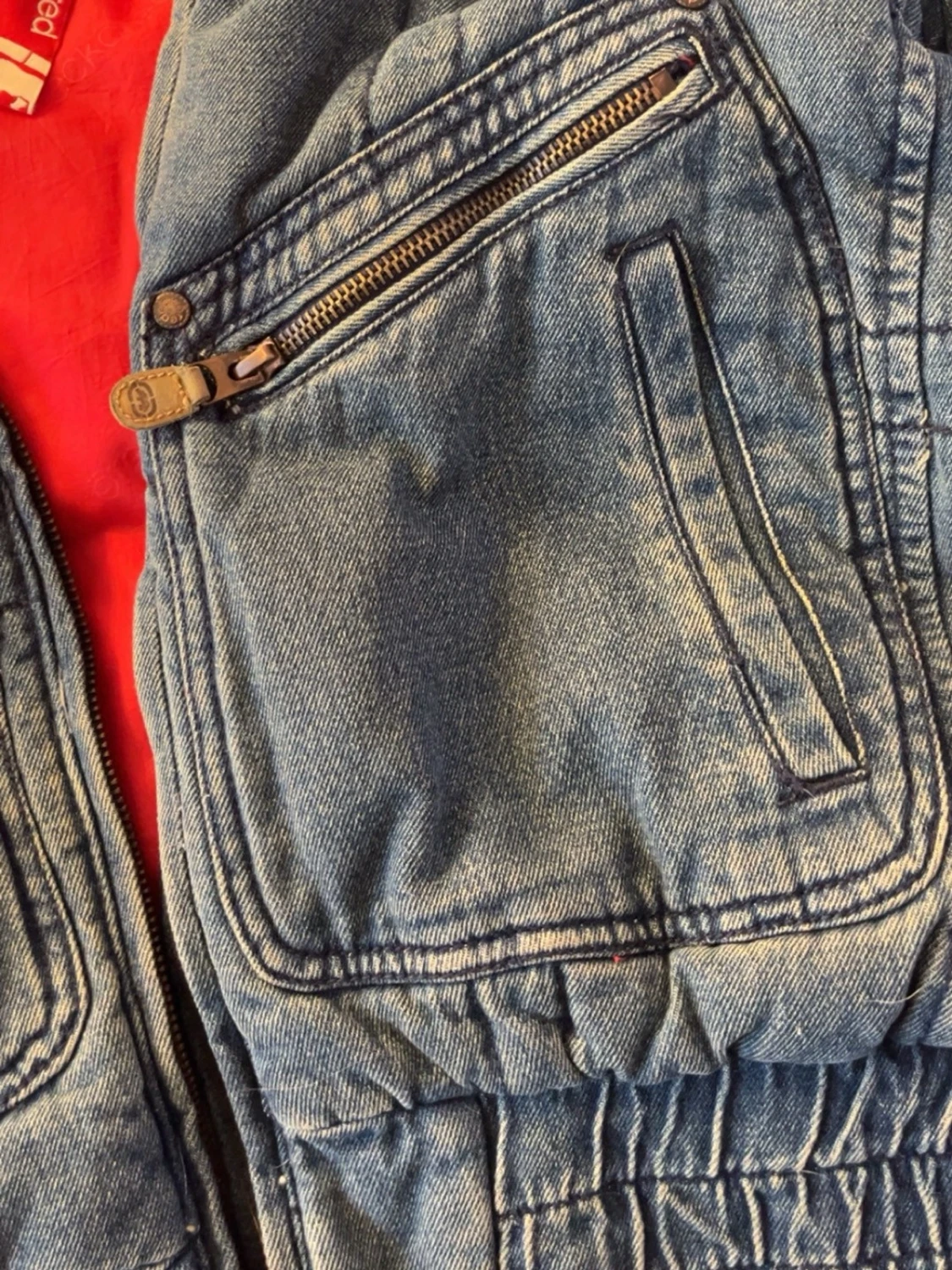 Ecko Red jeansjacka med fuskpäls - 3