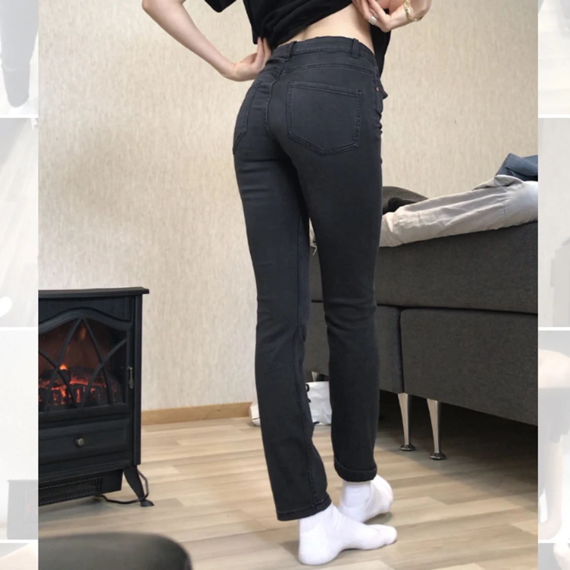 Gråa jeans