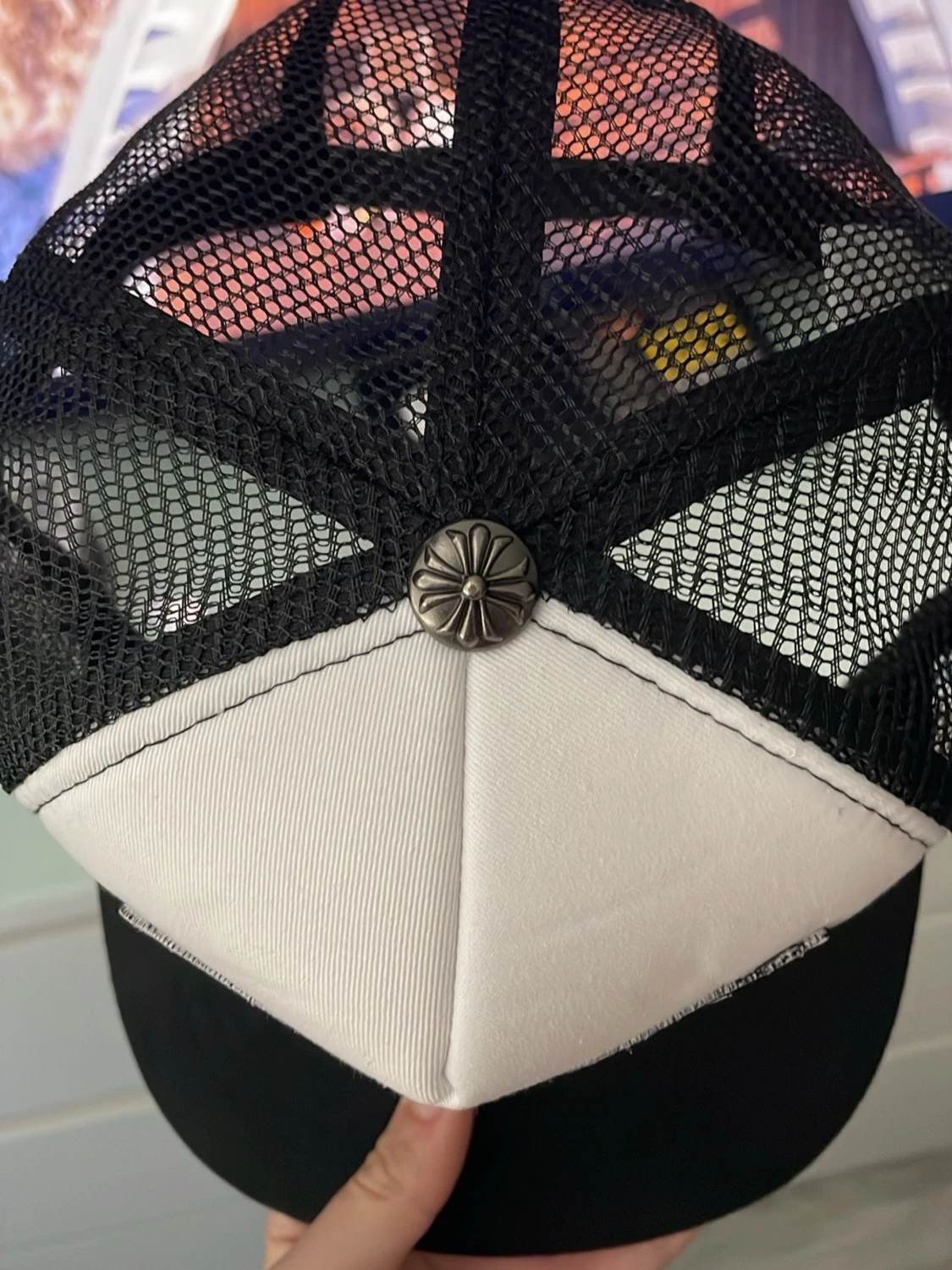 Chrome Hearts svartvit truckerkeps - 4