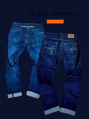 Nudie jeans  - Riktigt snygga Nudie jeans. Allt är som på bilden.  De är i modellen Lean Dean.                                     Storlek: W31 L32                                                    Skick: 8/10                                                             Frakt: inom 24h                                                         Hör gärna av dig med frågor eller funderingar!