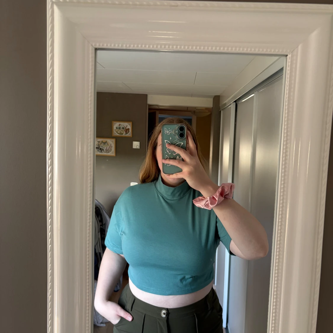 Turkos croppad polotopp