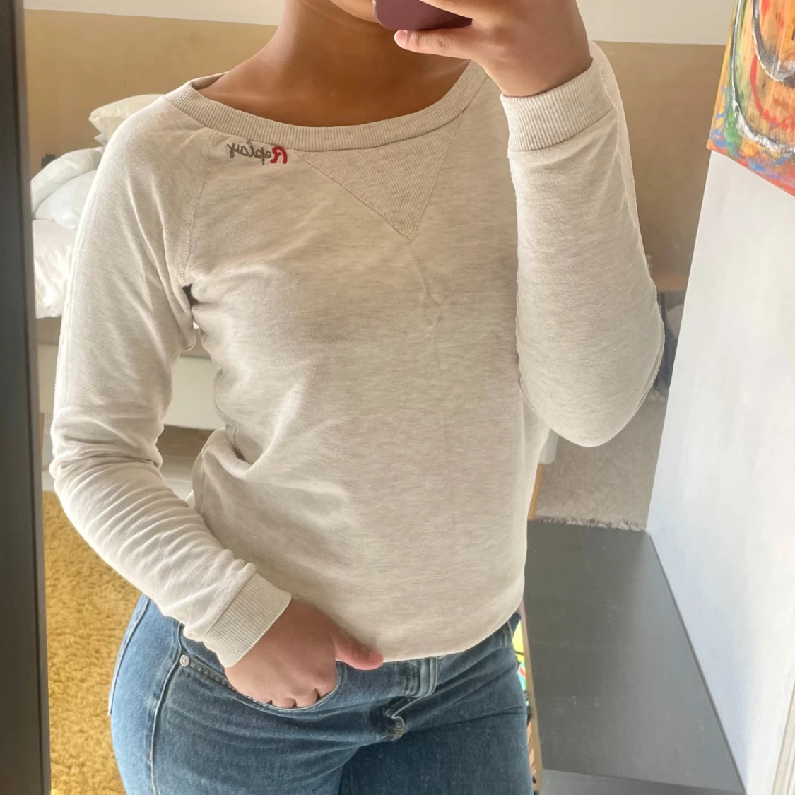 Ljus långärmad tröja från Replay - 1