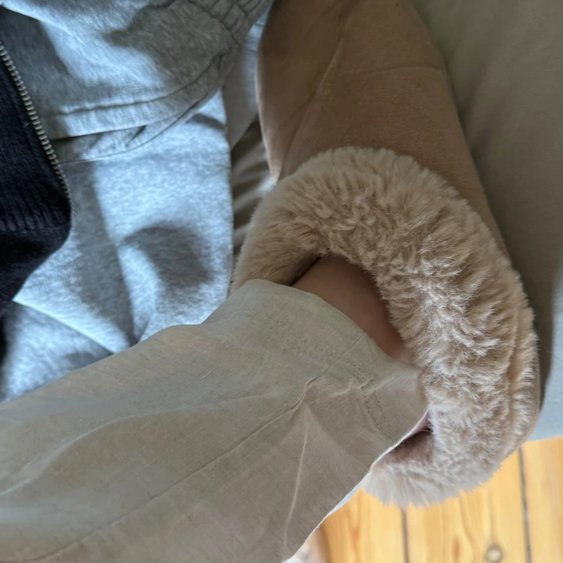 Beiga linnebyxor med dragsko - 2