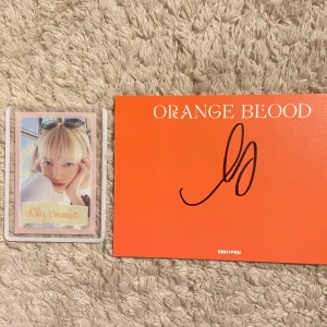 Enhypen Heeseung Orange Blood handsinged postcard - offical and singed by heeseung himself, QYOP 