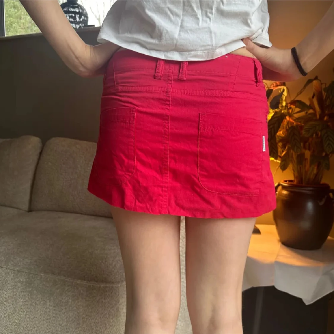 Lågmidjad jeanskjol - 2