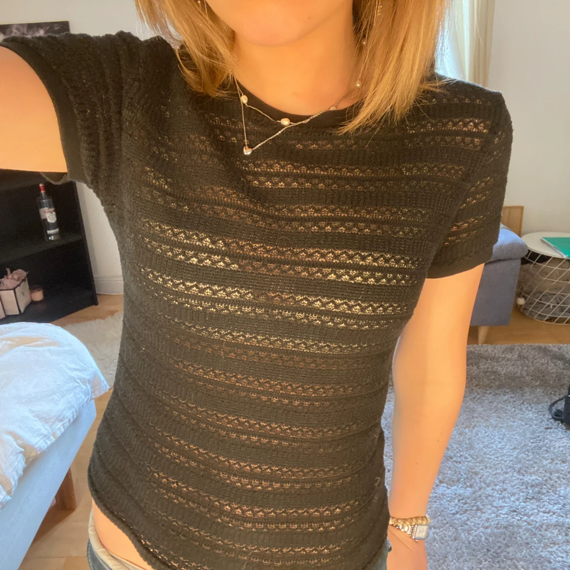 Svart spets topp - 1