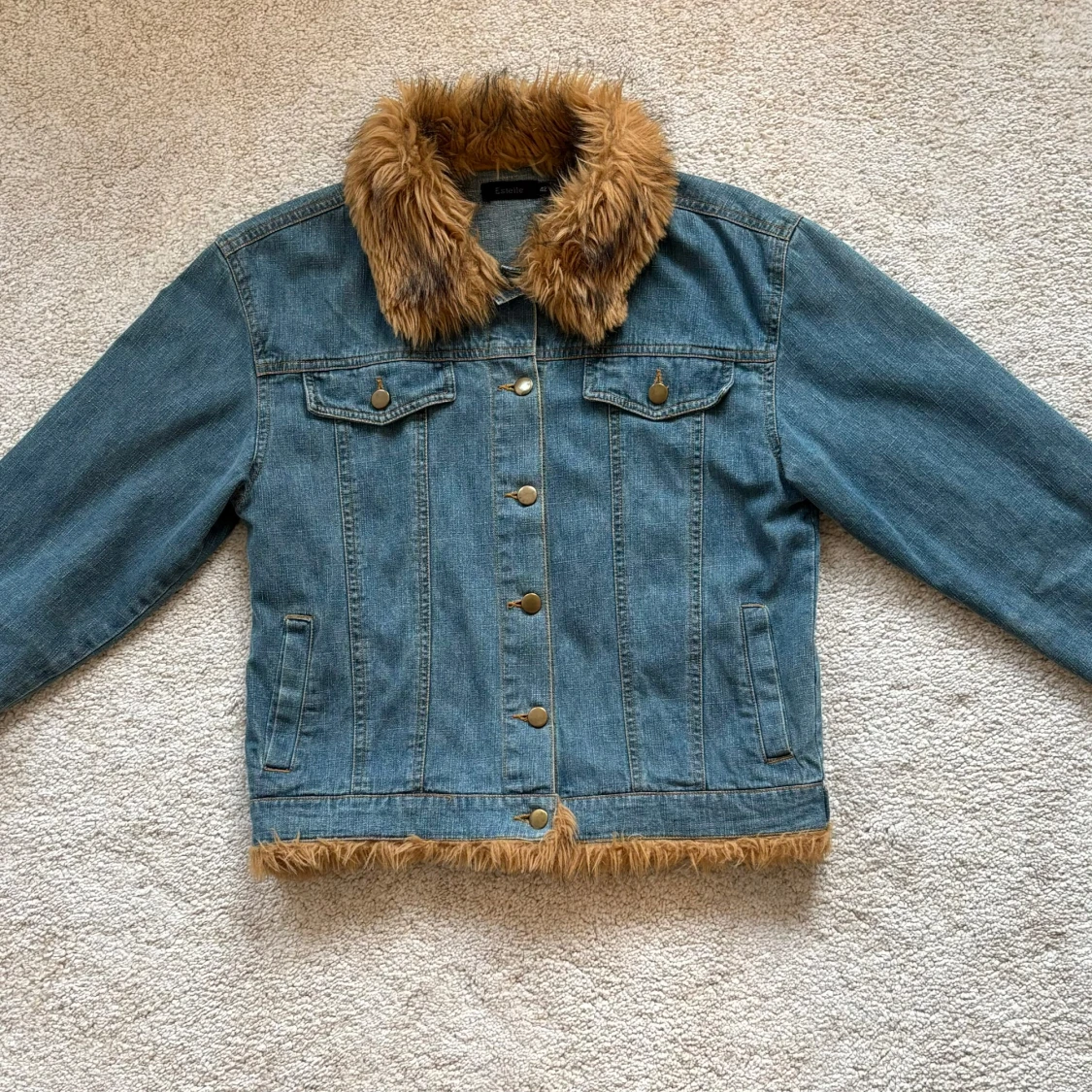 Blå denimjacka med krage - 3