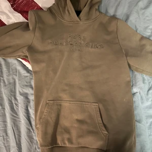 Beige hoodie från Peak Performance - Säljer en snygg grön hoodie från Peak Performance. Den har en klassisk design med en känguruficka framtill och en broderad logga på bröstet. Perfekt för en avslappnad stil.