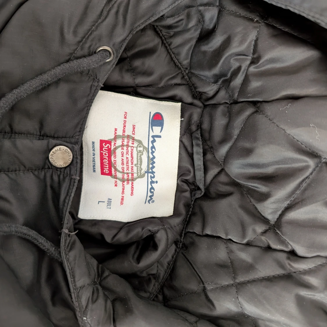 Svart jacka från Champion x Supreme - 2