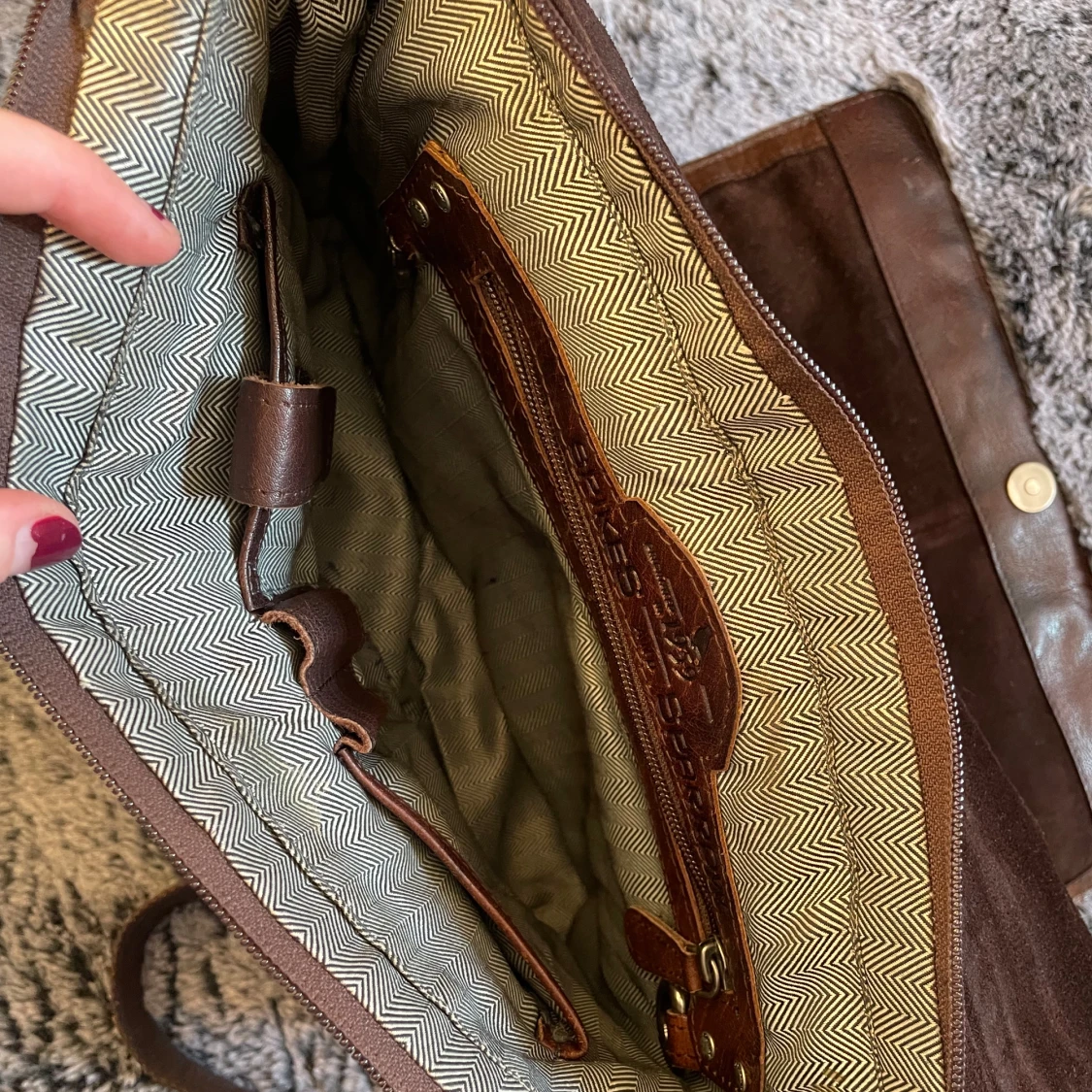 Brun skinn axelväska - 3