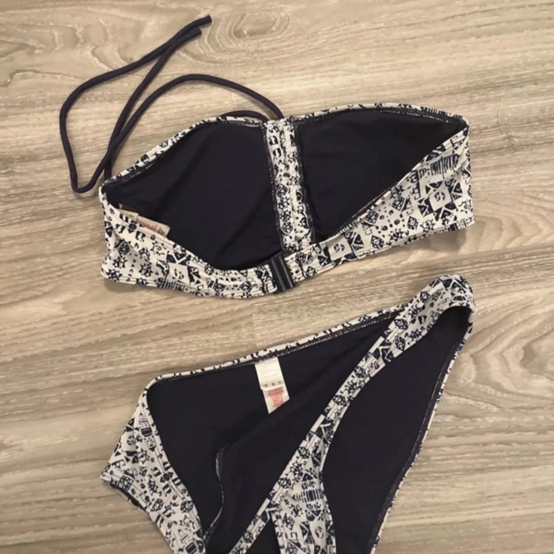 Mönstrad bikini i blått och vitt 38 - 1