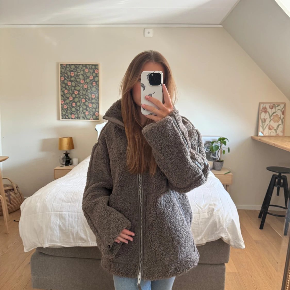 Brun teddyjacka från H&M