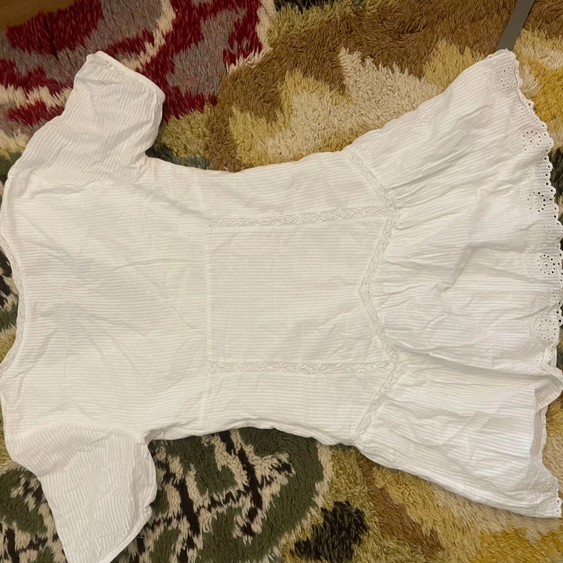 Vit mini klänning från zara - 2