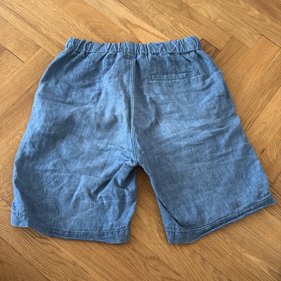 Blåa linneshorts  - 1