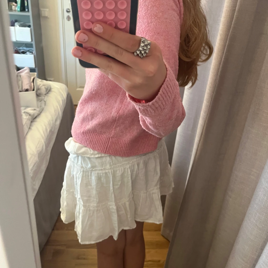 Vit volangkjol i bomullđ