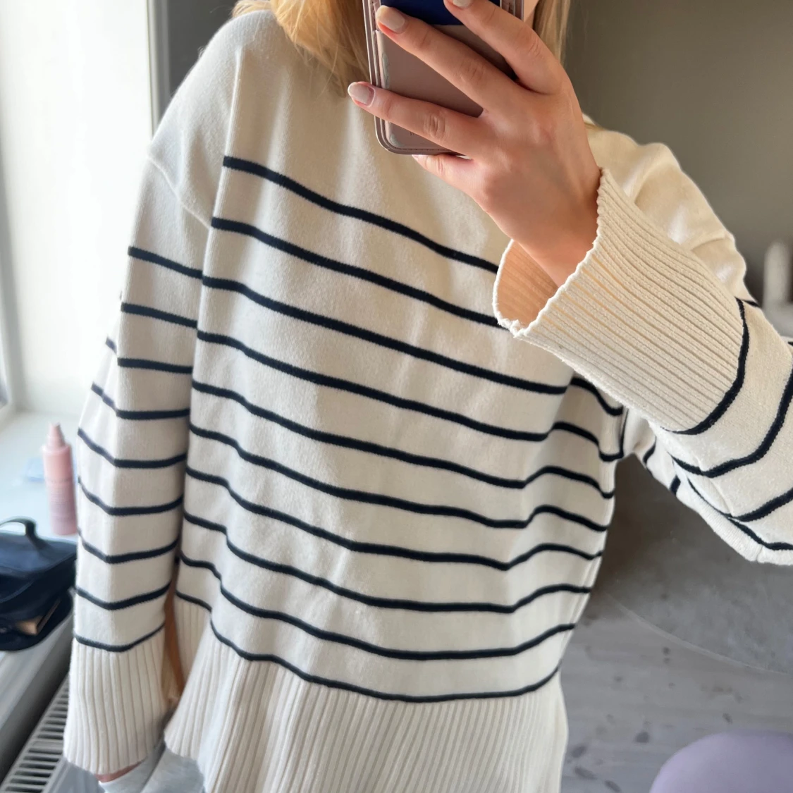 Randig stickad tröja  - 2