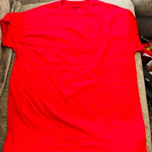 Röd t-shirt från Fruit of the Loom - Enkel och klassisk röd t-shirt från Fruit of the Loom i storlek L. T-shirten är helt enfärgad, har rund halsringning och korta ärmar. Tillverkad i 100% bomull för en skön och mjuk känsla. Perfekt till jeans eller shorts för en clean look.