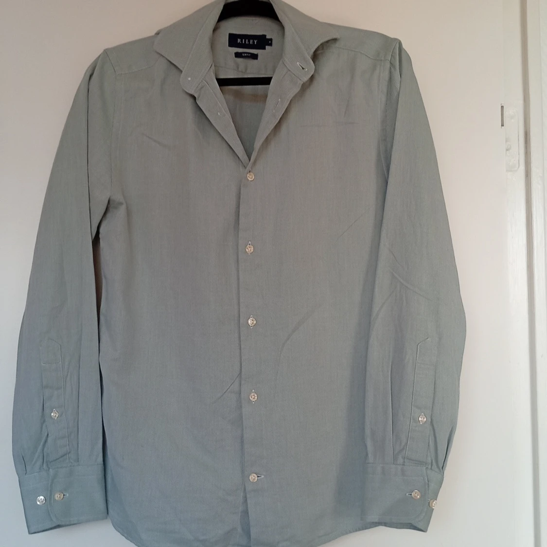 Ljusgröngrå skjorta Riley slim fit S - 3