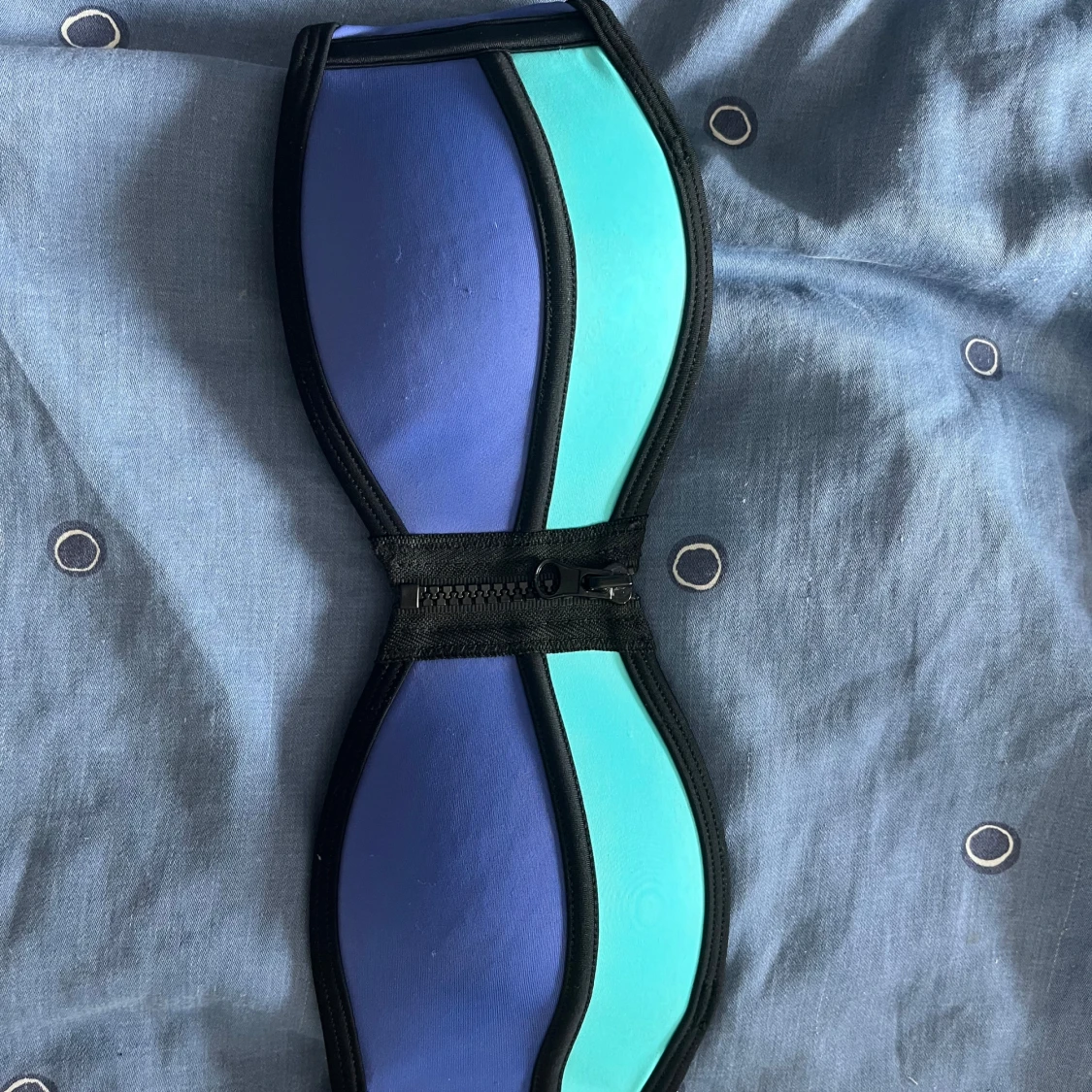 Blå och turkos bandeau bikiniöverdel - 1