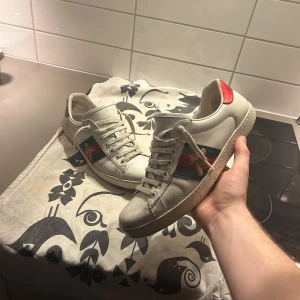 Gucci skor - Säljer Gucci ace i storlek 42, skorna är i använt skick, pris kan diskuteras. Skriv om ni har fler frågor!