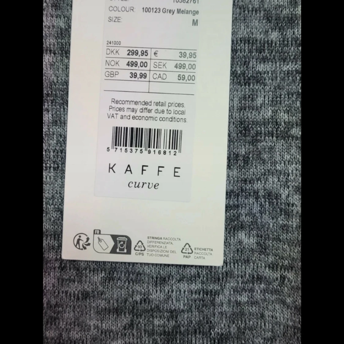 Gråmelerad stickad tröja Kaffe Curve - 2