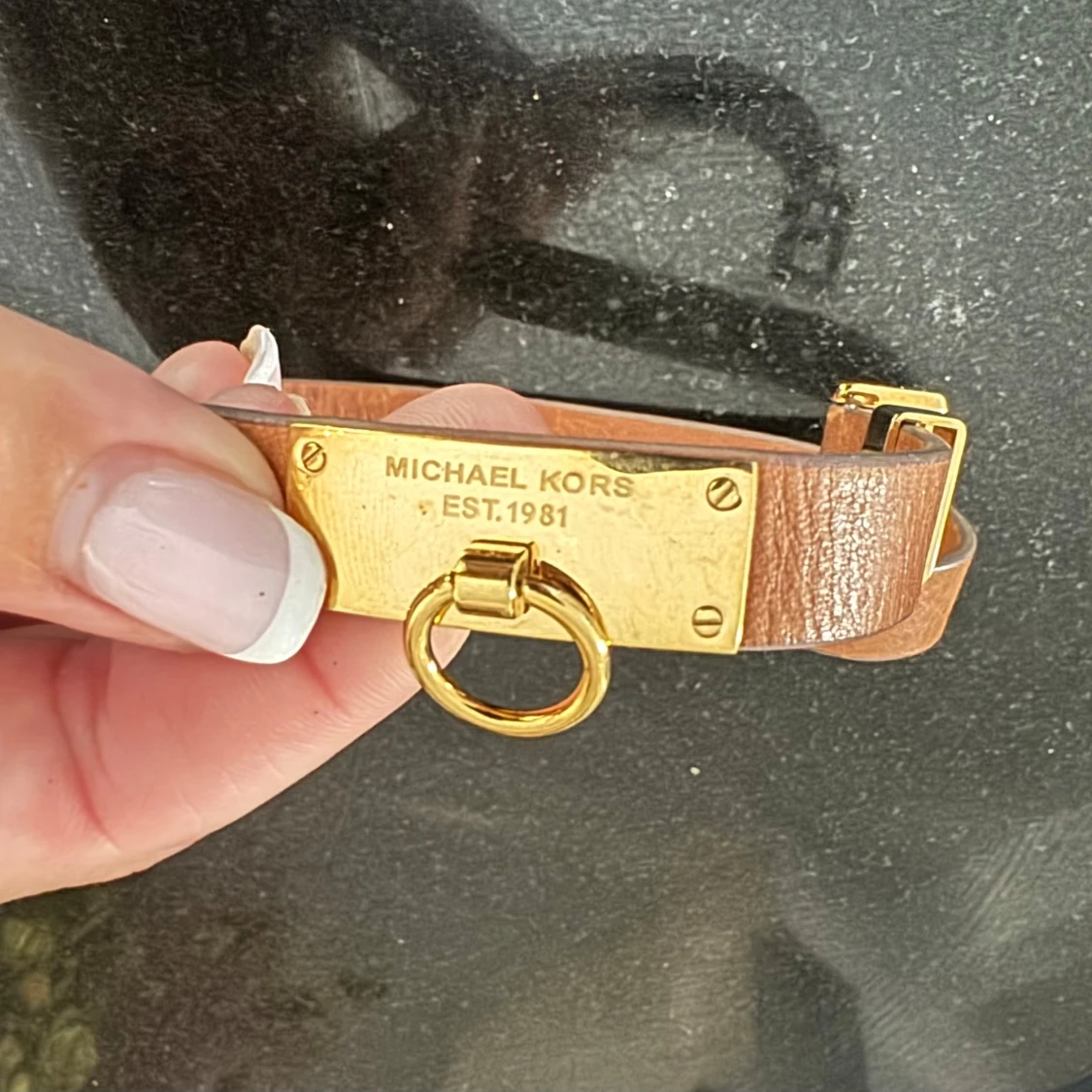 Brunt läderarmband Michael Kors - 1