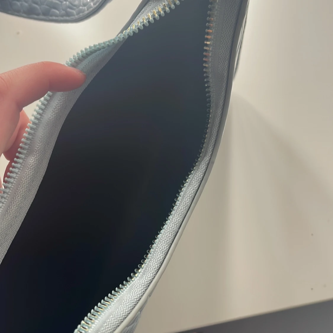 Blå läder väska - 2