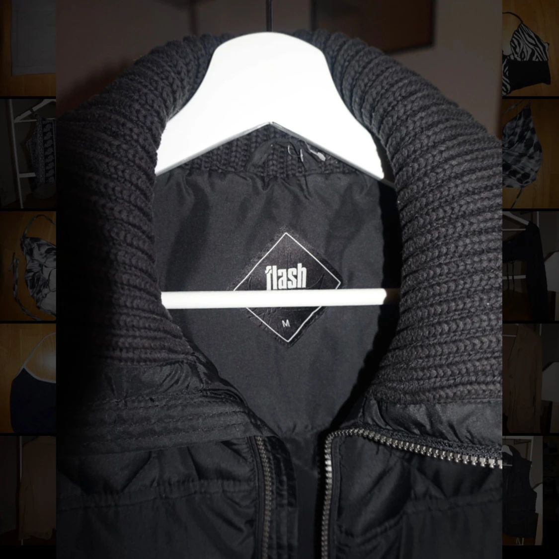 Svart dunväst från Flash med krage - 1