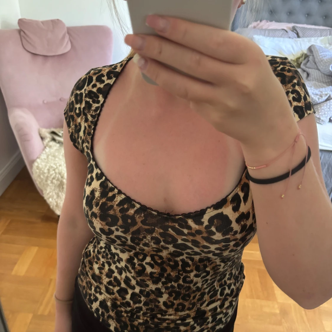 Leopardmönstrad croppad topp - 1