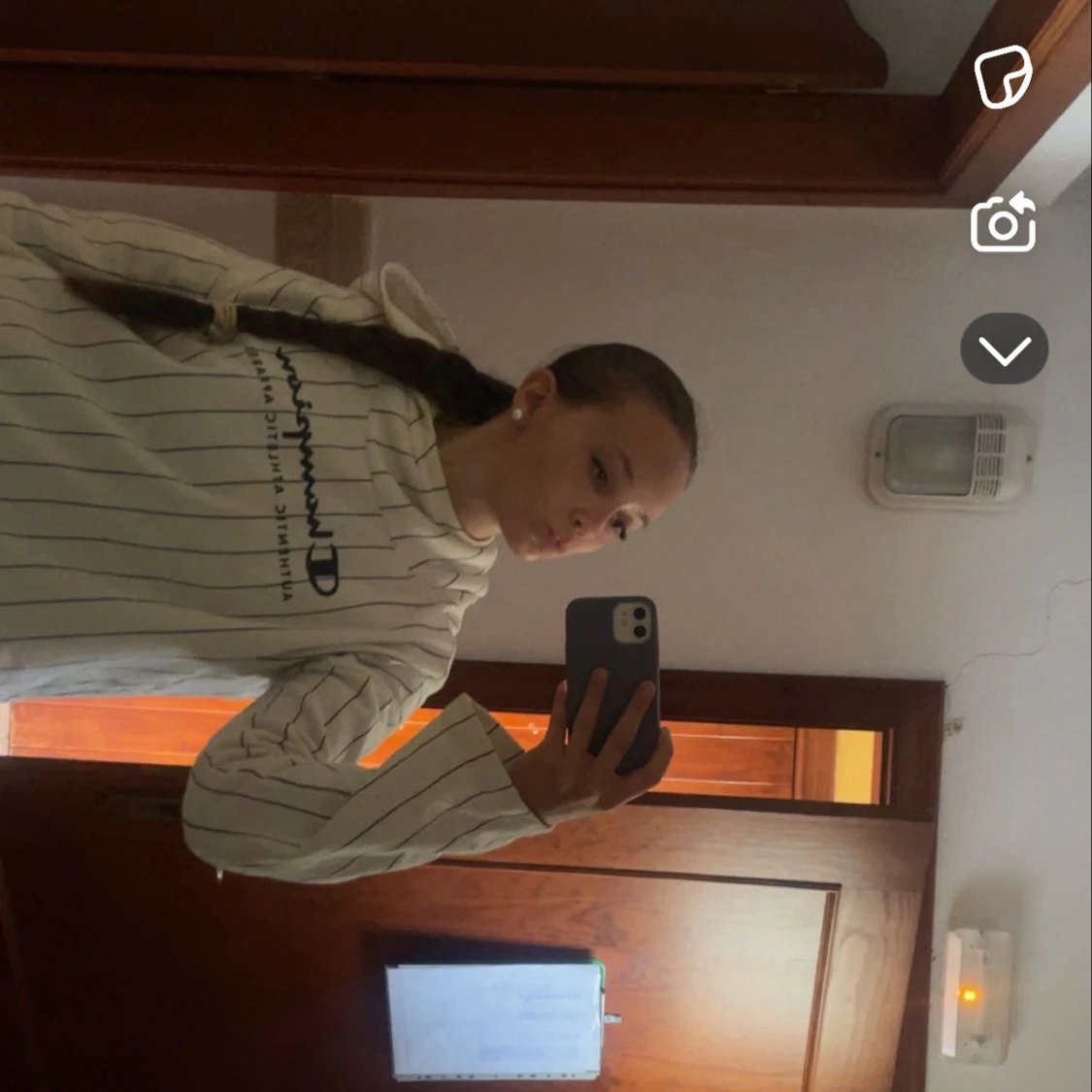 Vit randig hoodie från Champion - 2