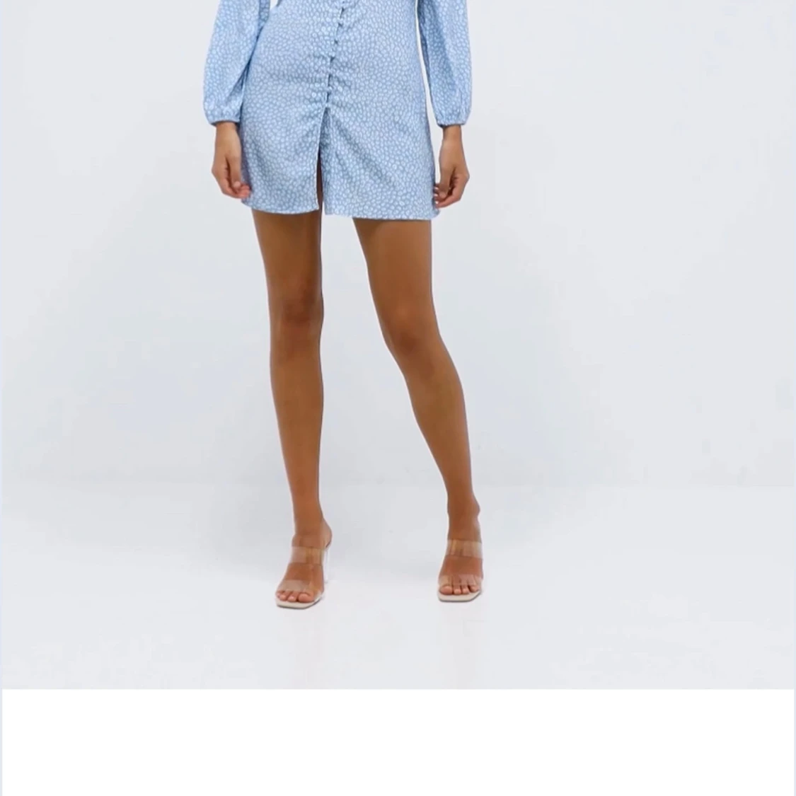 Blå leopardmönstrad kortklänning - 2