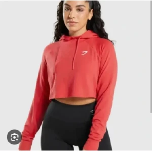 Röd croppad hoodie från Gymshark - Snygg röd croppad hoodie från Gymshark i stlk XS (passar mig som brukar vara S), som ny. Nypris 699 och slutsåld. Kan skicka egna bilder vid behov, väldigt mjukt skönt tunnare material. Säljer även en i svart. Båda för 200 kr