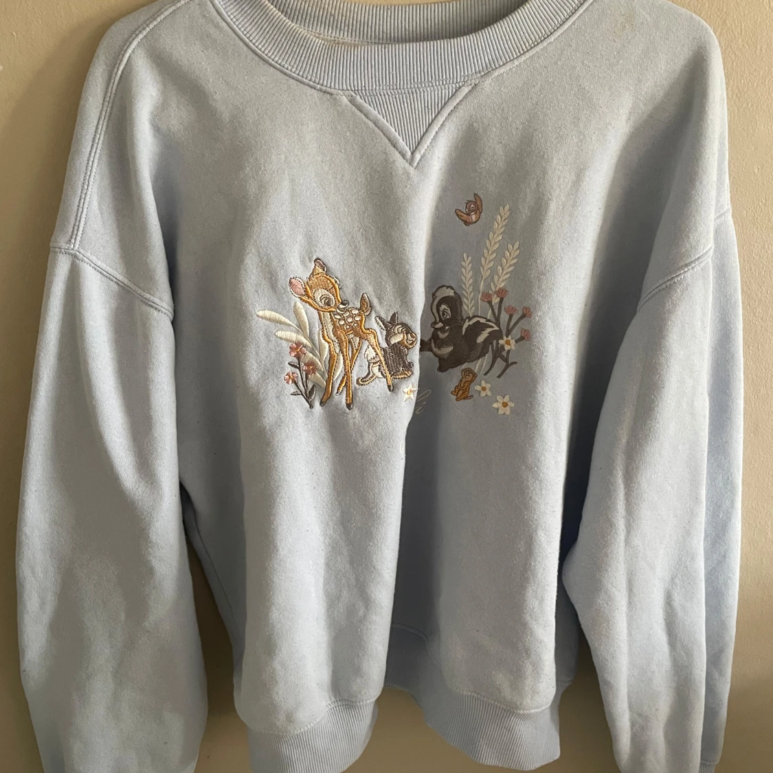 Ljusblå sweatshirt med Bambi-brodyr