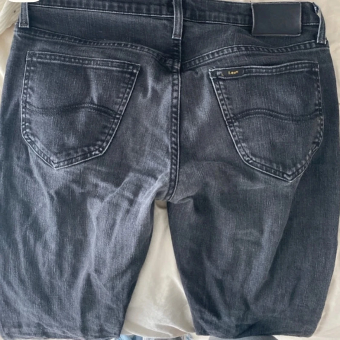 Svarta lågmidjade straight jeans - 4