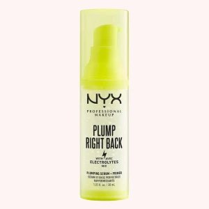 NYX Plump Right Back Primer - NYX Plump Right Back är en primer i en gul plastflaska med pump. Den innehåller elektrolyter och fungerar som en plumping serum-primer som ger huden en fräsch och återfuktad känsla. Perfekt bas för sminket. Använd ett fåtal gånger!