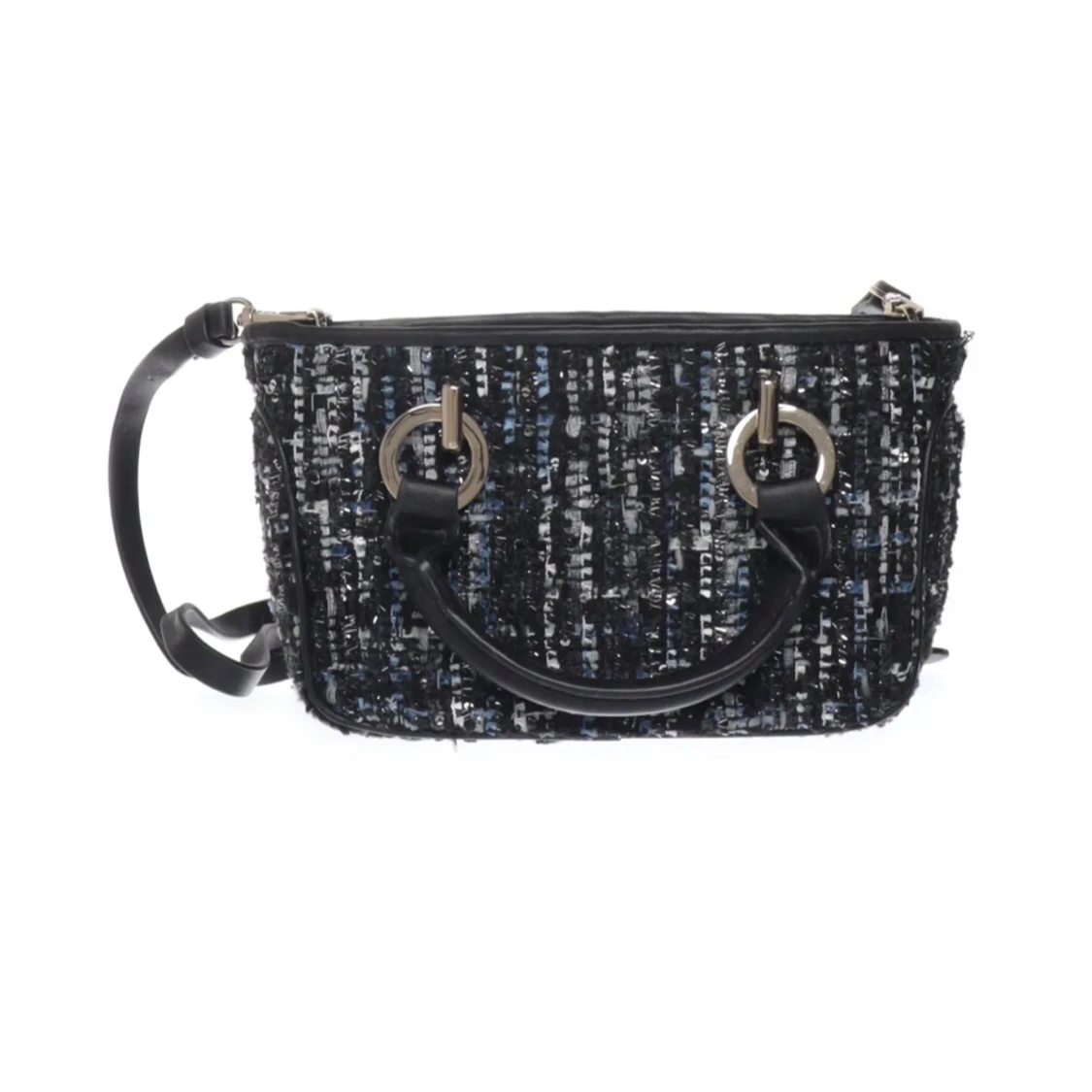 Svart axelväska i tweed från Zara Basic - 2