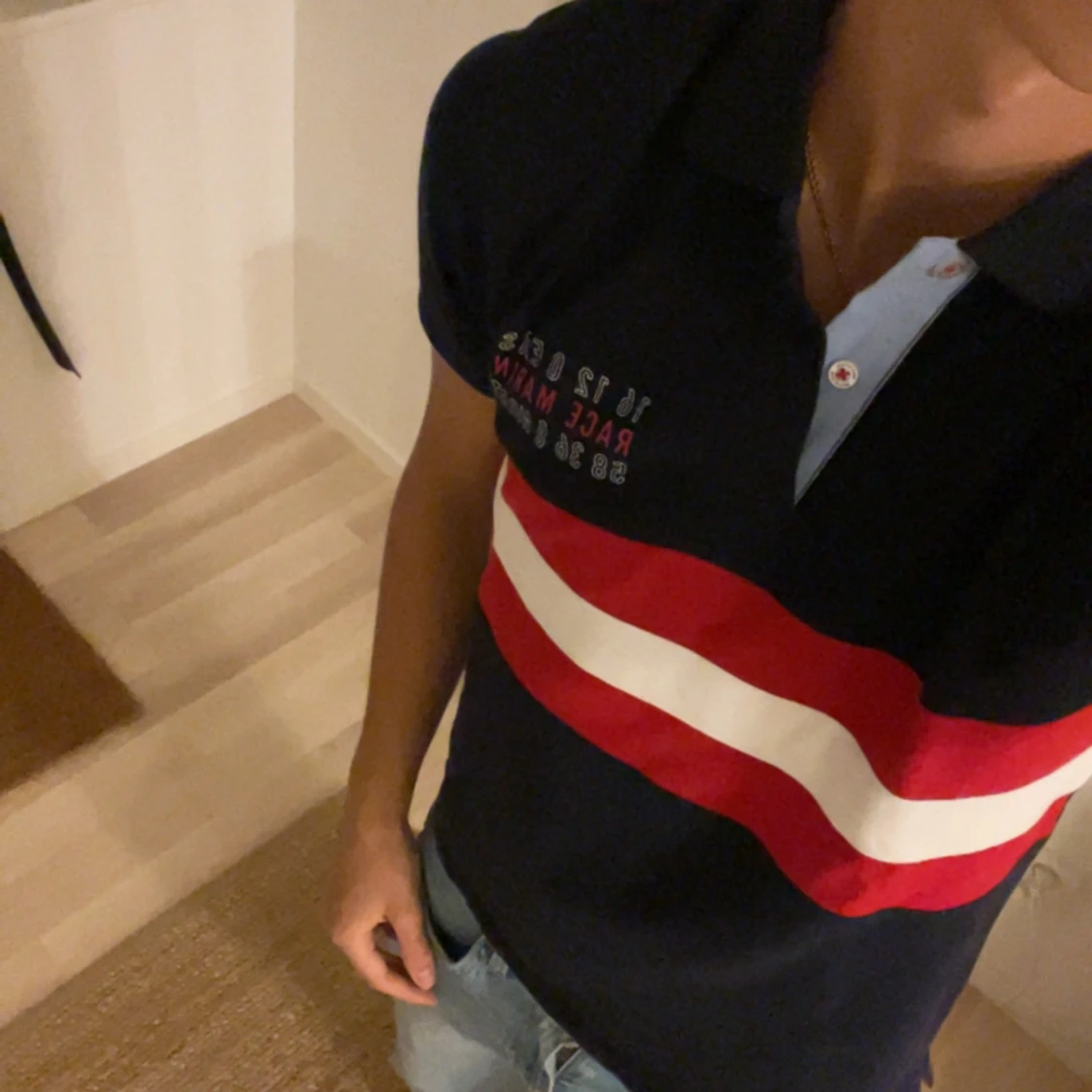 Race Marine pikétröja XS, marinblå/röd - 1