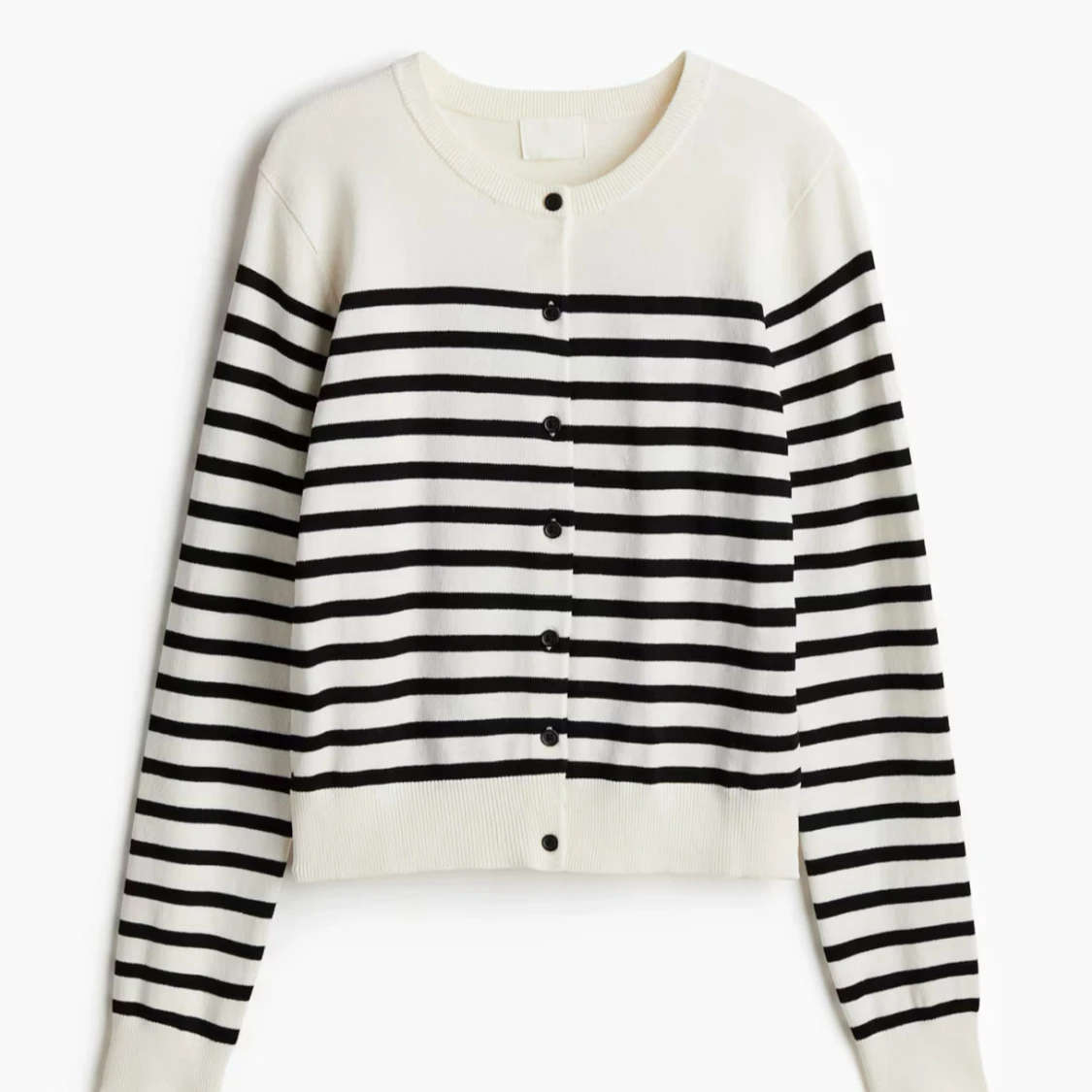 Randig kofta i svart och vitt från h&m - 1