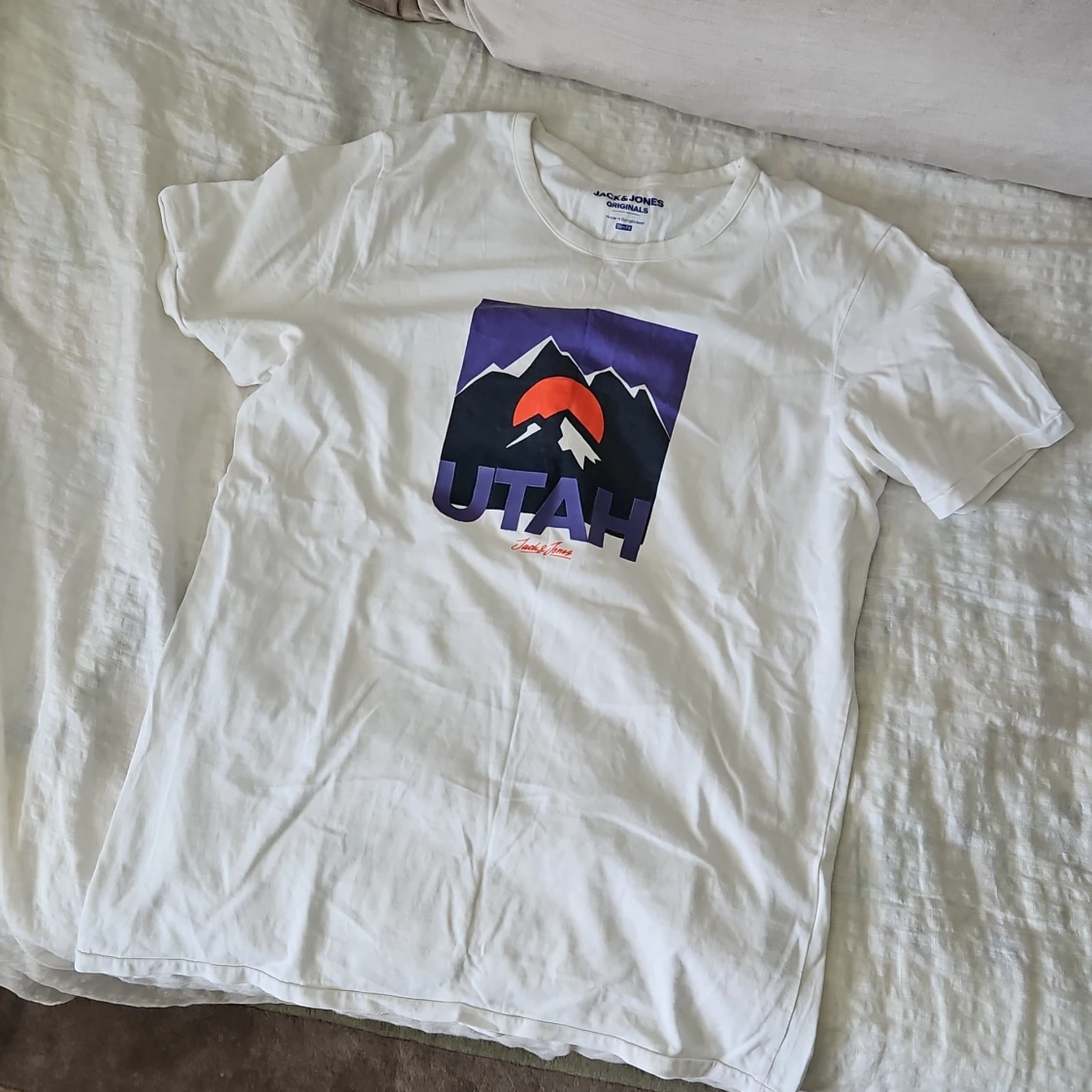 Vit t-shirt med Utah-tryck Jack & Jones