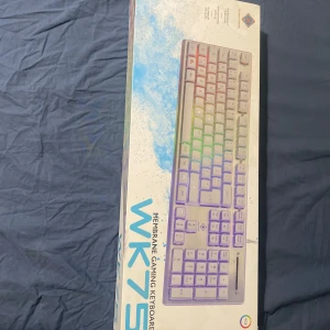 WK75 Membrane Gaming Keyboard - Snyggt gamingtangentbord med regnbågsfärgad bakgrundsbelysning och klassisk design. Perfekt för  dig som vill ta ditt spelande till nästa nivå eller bara vill ha ett coolt tangentbord till datorn. USB-anslutning och fullstora tangenter.