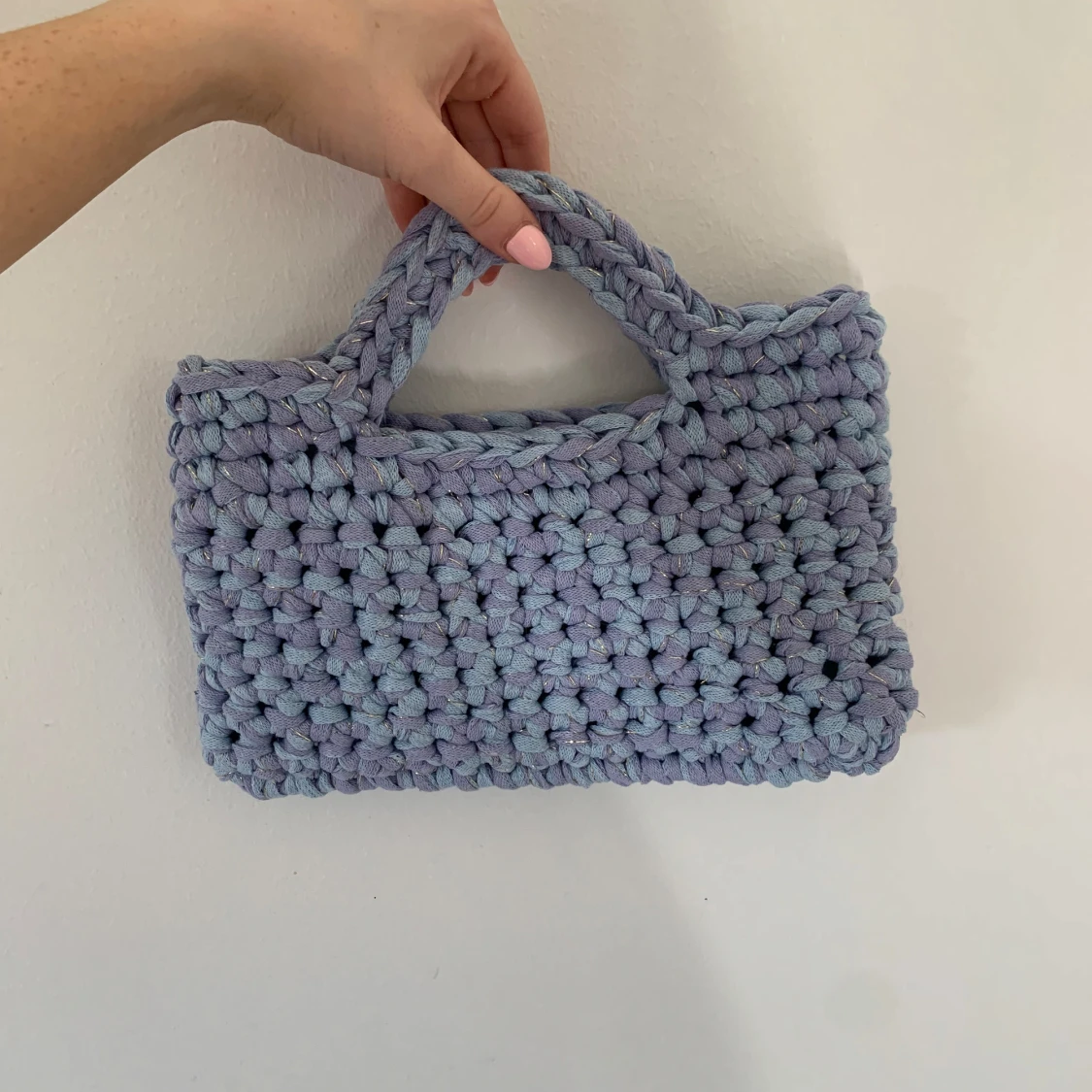 Handgjord virkad handväska - 1