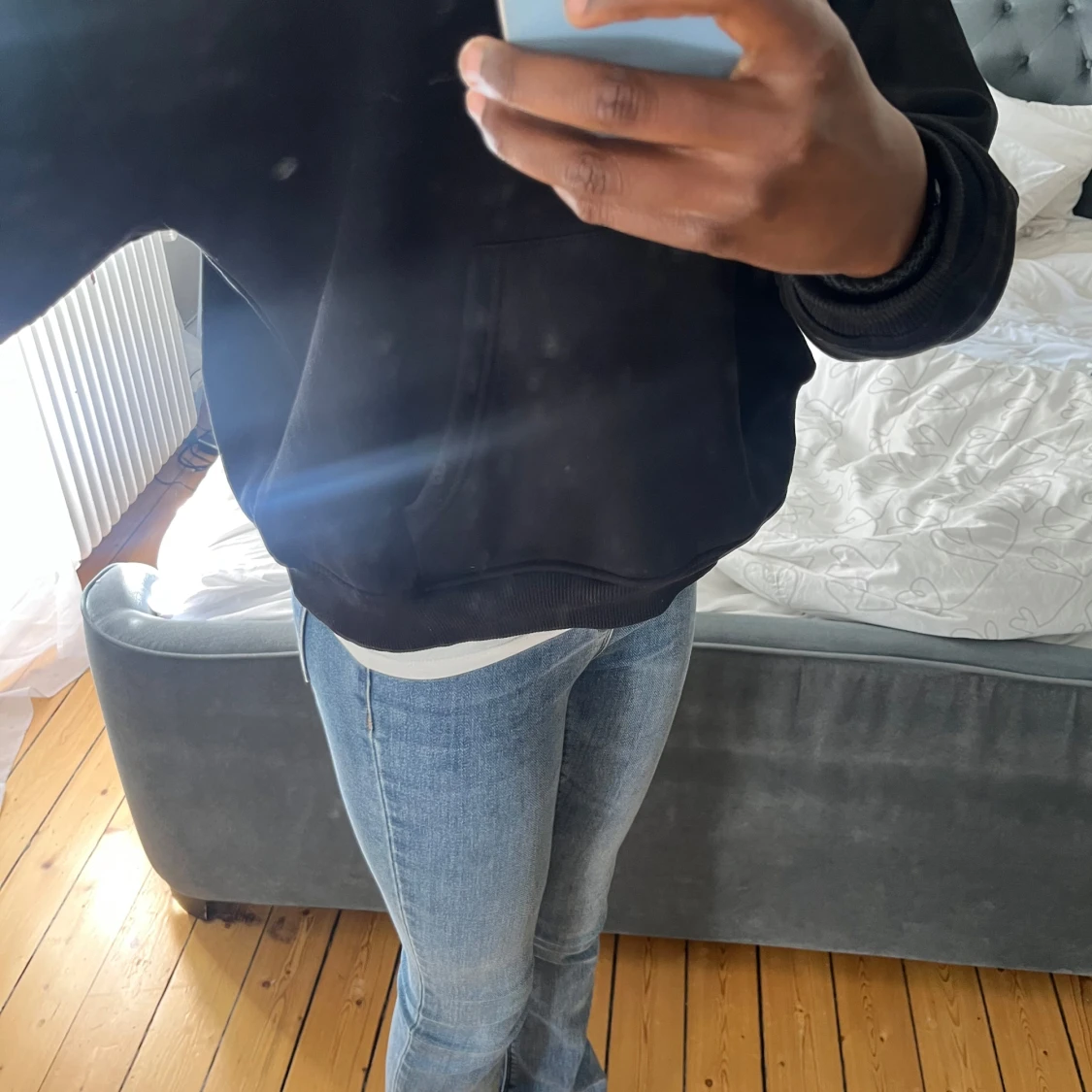 Ljusblå bootcut jeans - 2