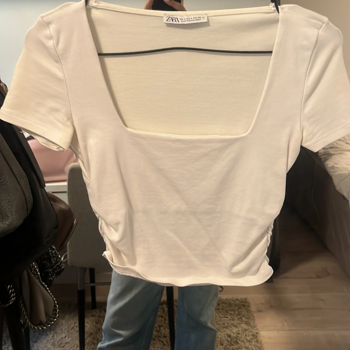 Vit croppad topp från Zara